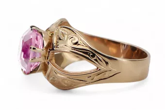 أسلوب فينتاج خاتم أميثست الذهب الوردي الأصلي vrc135r